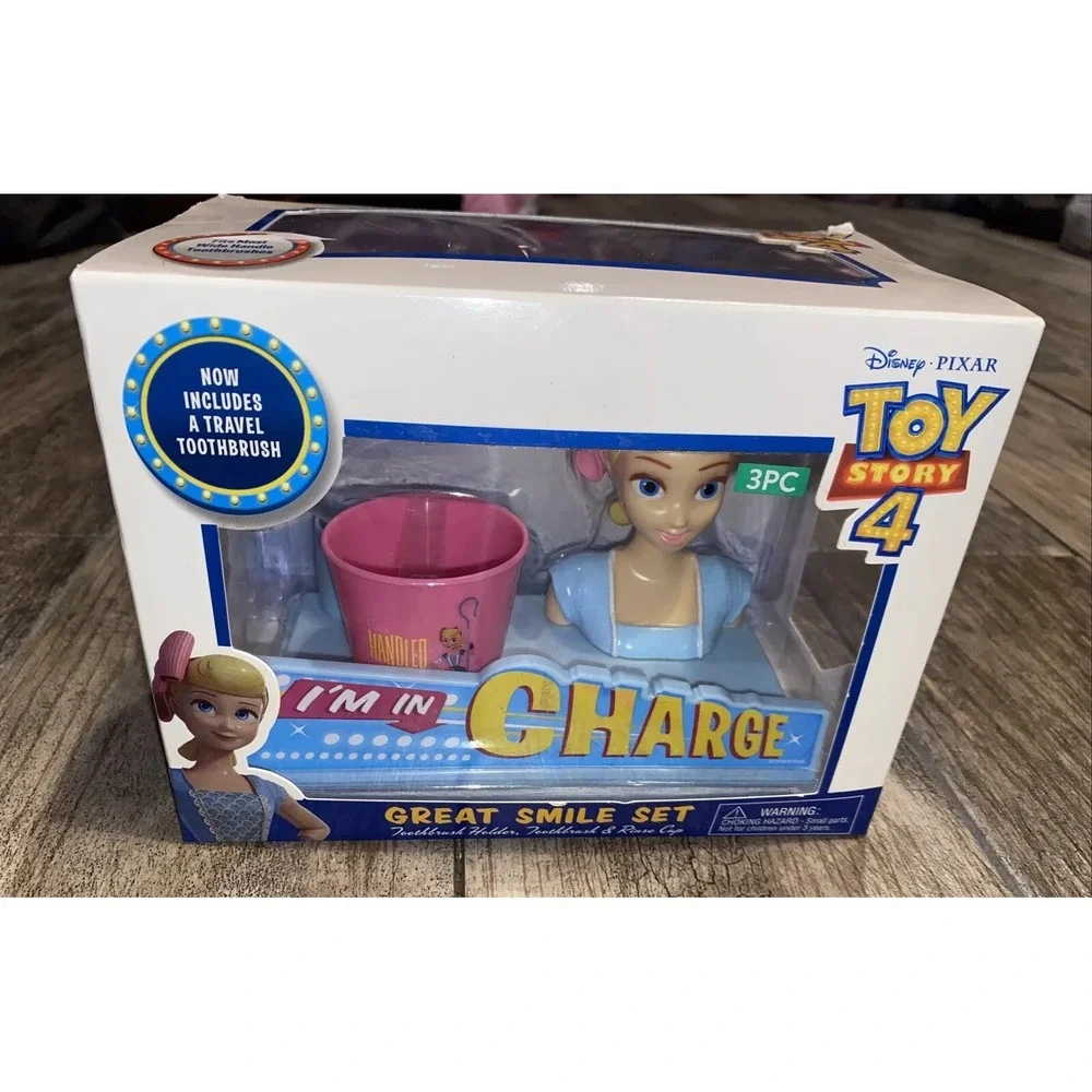 New Disney Pixar Toy Story 4 Bo Peep 3-Piece‎ Toothbrush and Holder Set
